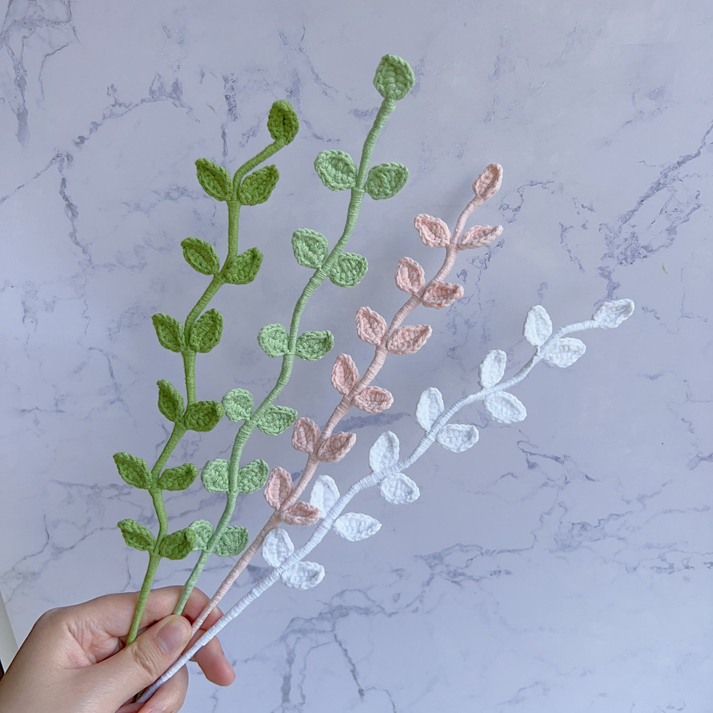 Twisted Leaf Crochet Flower Stem