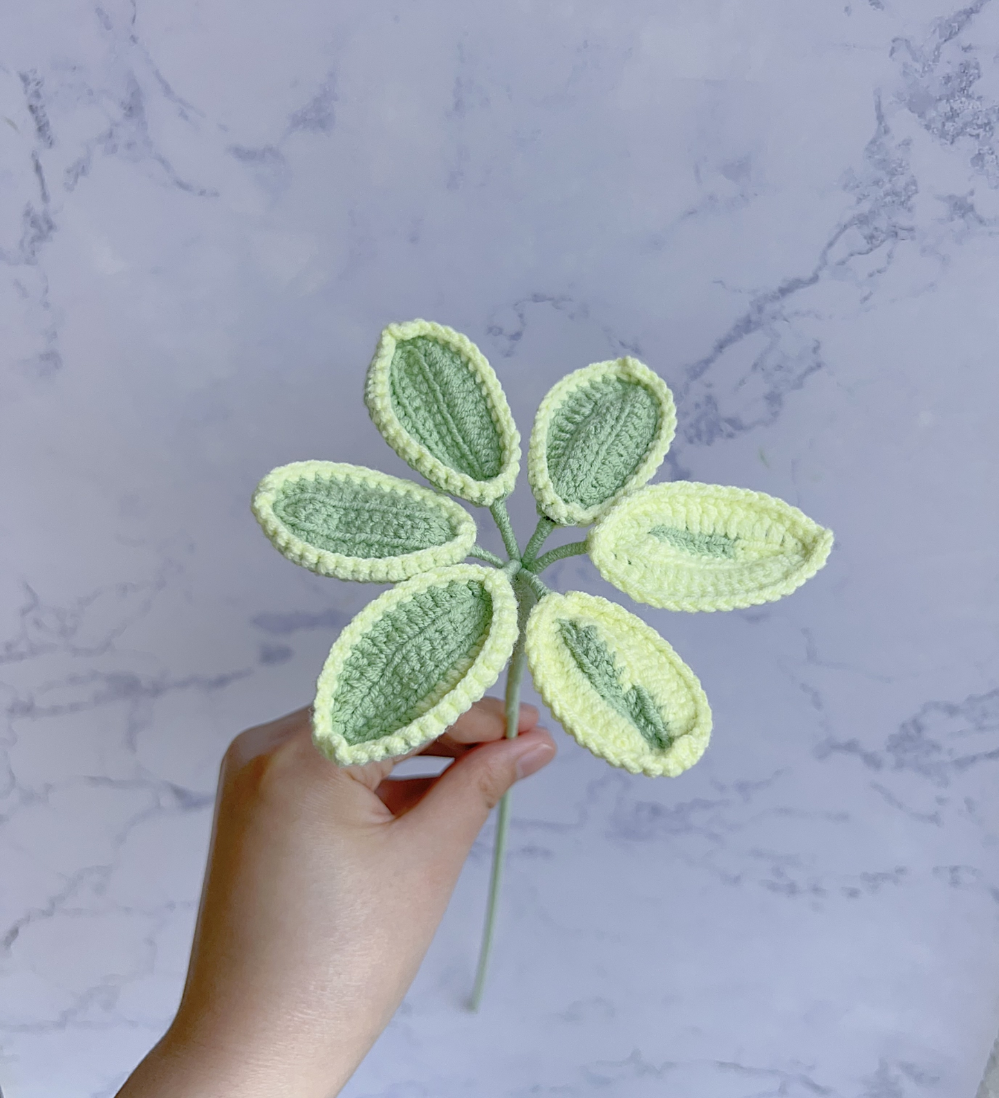 Schefflera Leaf Crochet Flower Stem