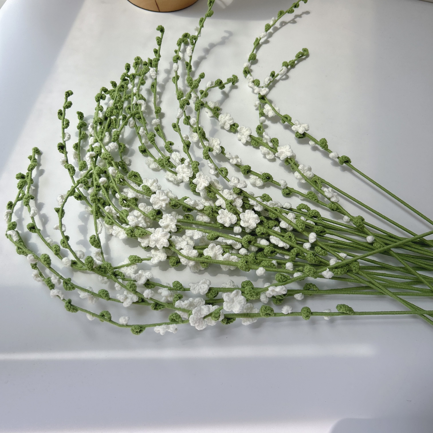 Snow Willow Crochet Flower Stem