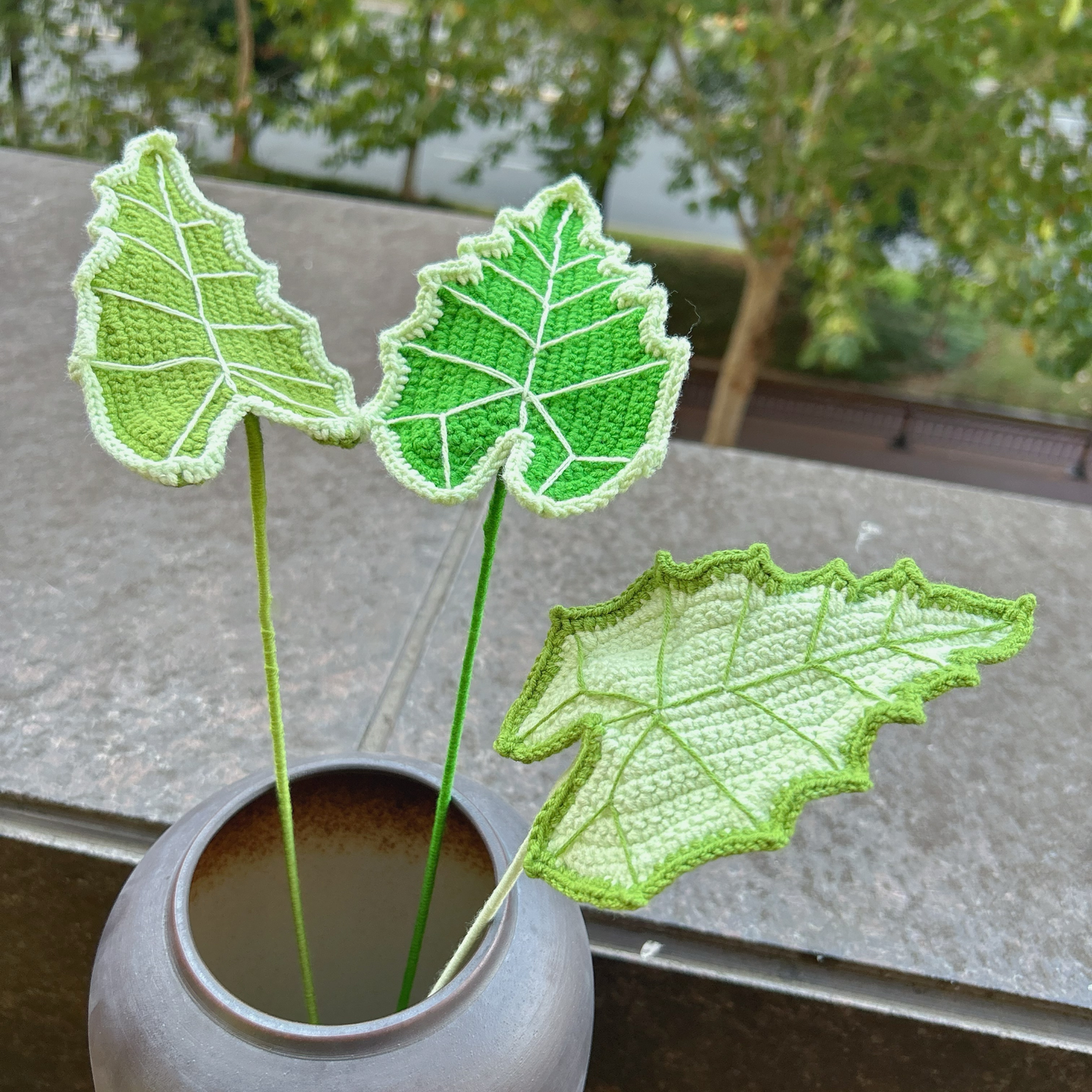 Alocasia Leaf Crochet Flower Stem