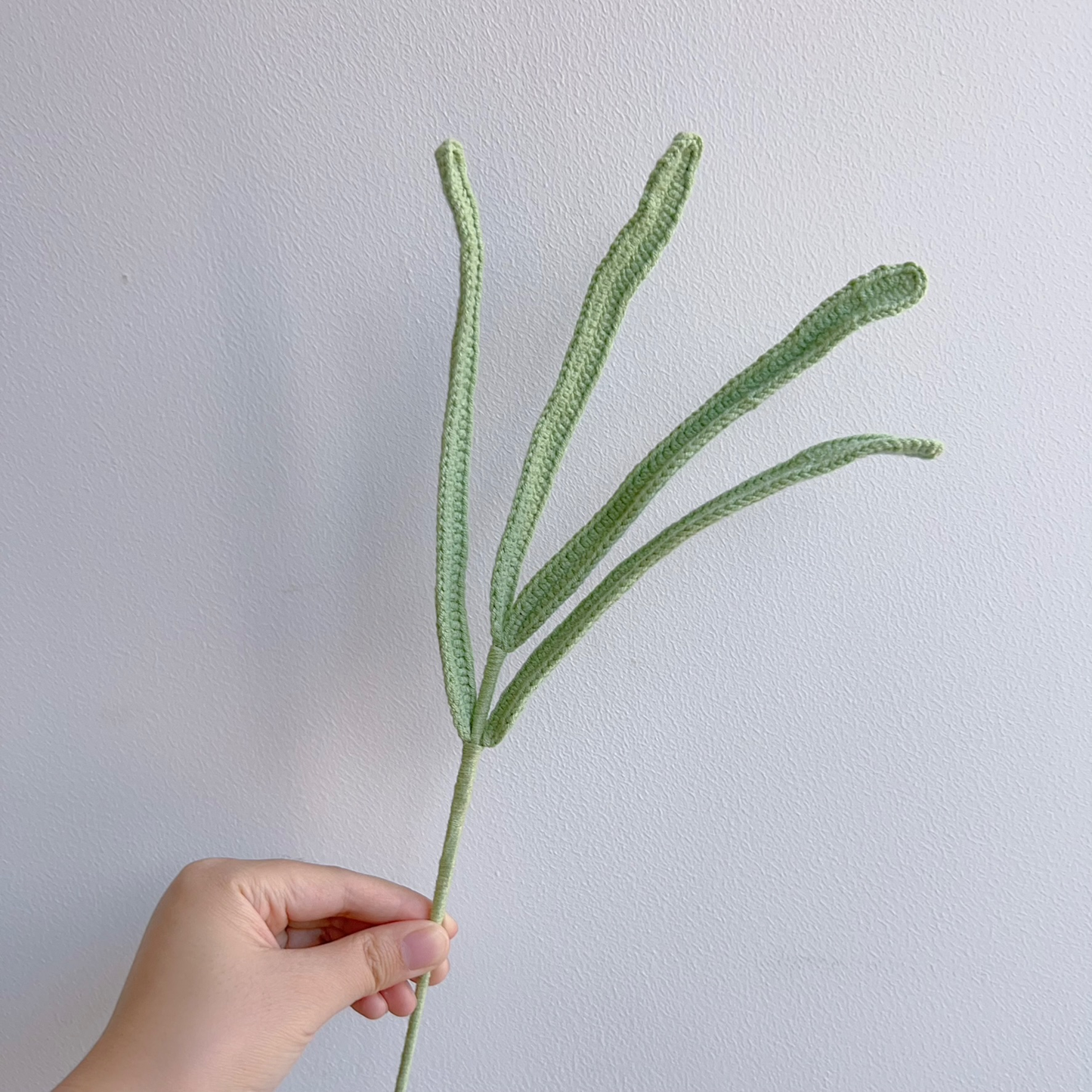 Spring Orchid Leaf Crochet Flower Stem
