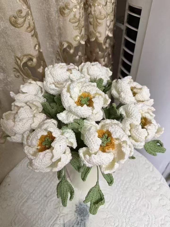 Peony Crochet Flower Stem