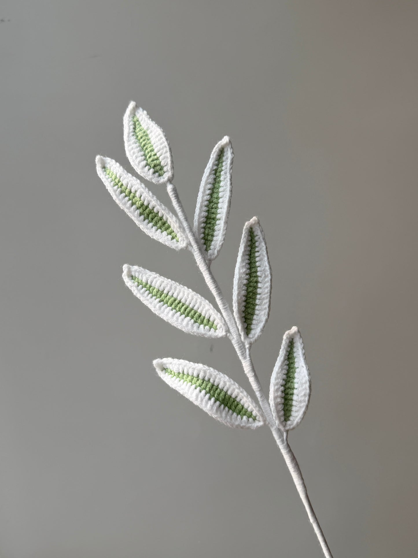 Candy Vein Leaves Crochet Flower Stem