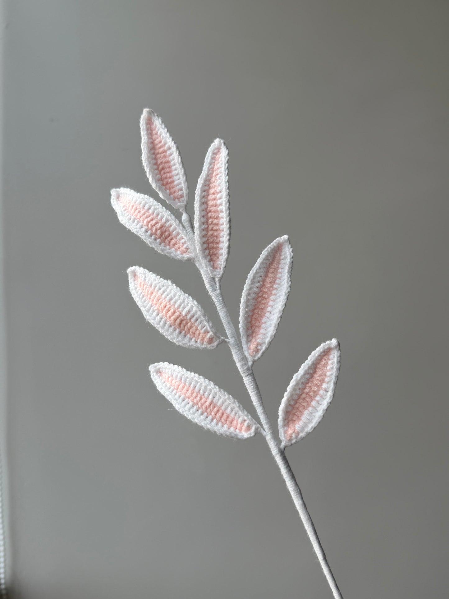 Candy Vein Leaves Crochet Flower Stem
