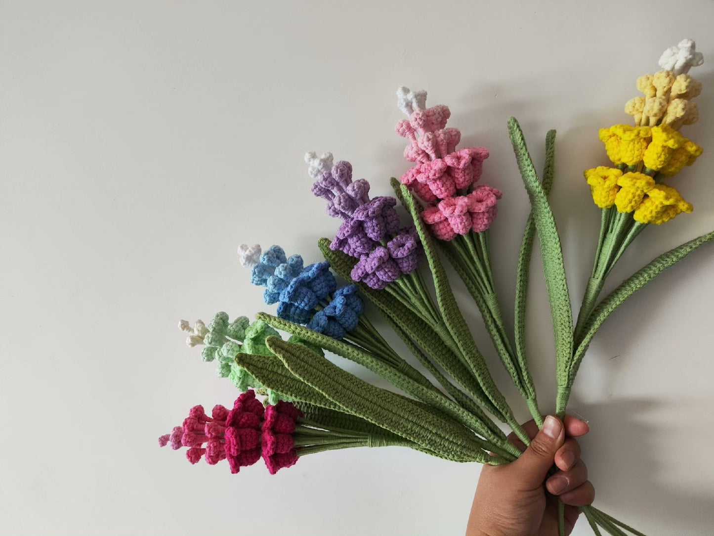 Large Grape Hyacinth Crochet Flower Stem