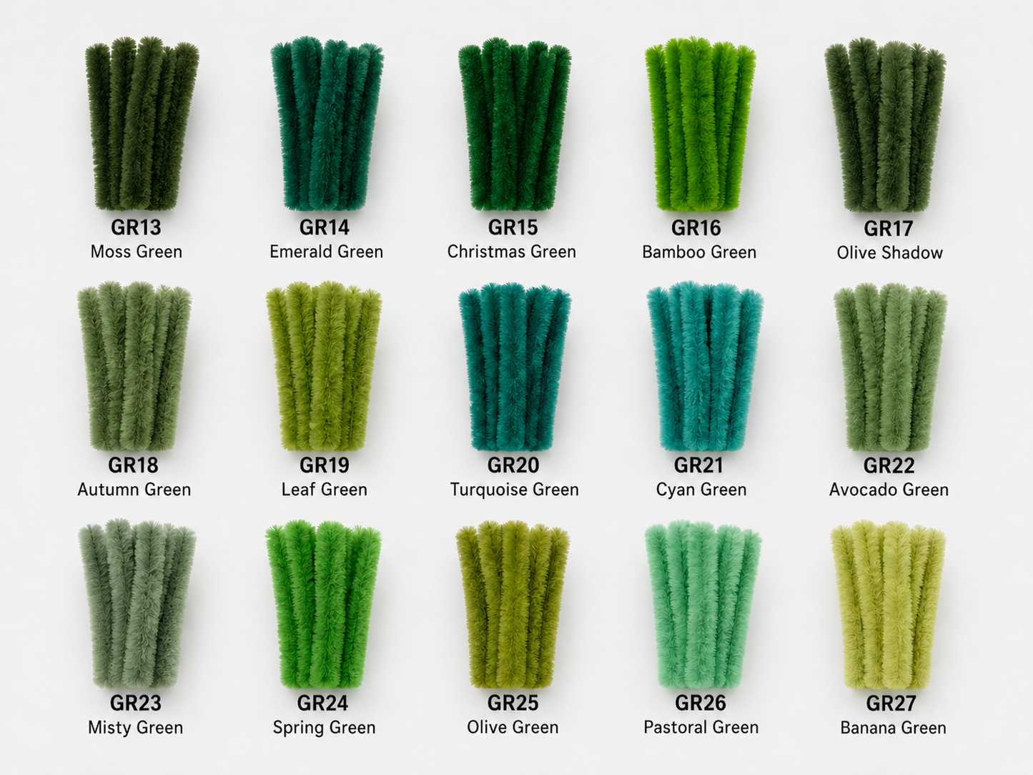 100pcs 8mm Super Dence Pipe Cleaner 30cm, DIY Flower Making Supplies Chenille Stem 104 Colors Available