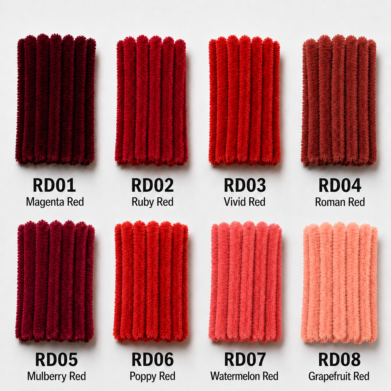 100pcs 8mm Super Dence Pipe Cleaner 30cm, DIY Flower Making Supplies Chenille Stem 104 Colors Available