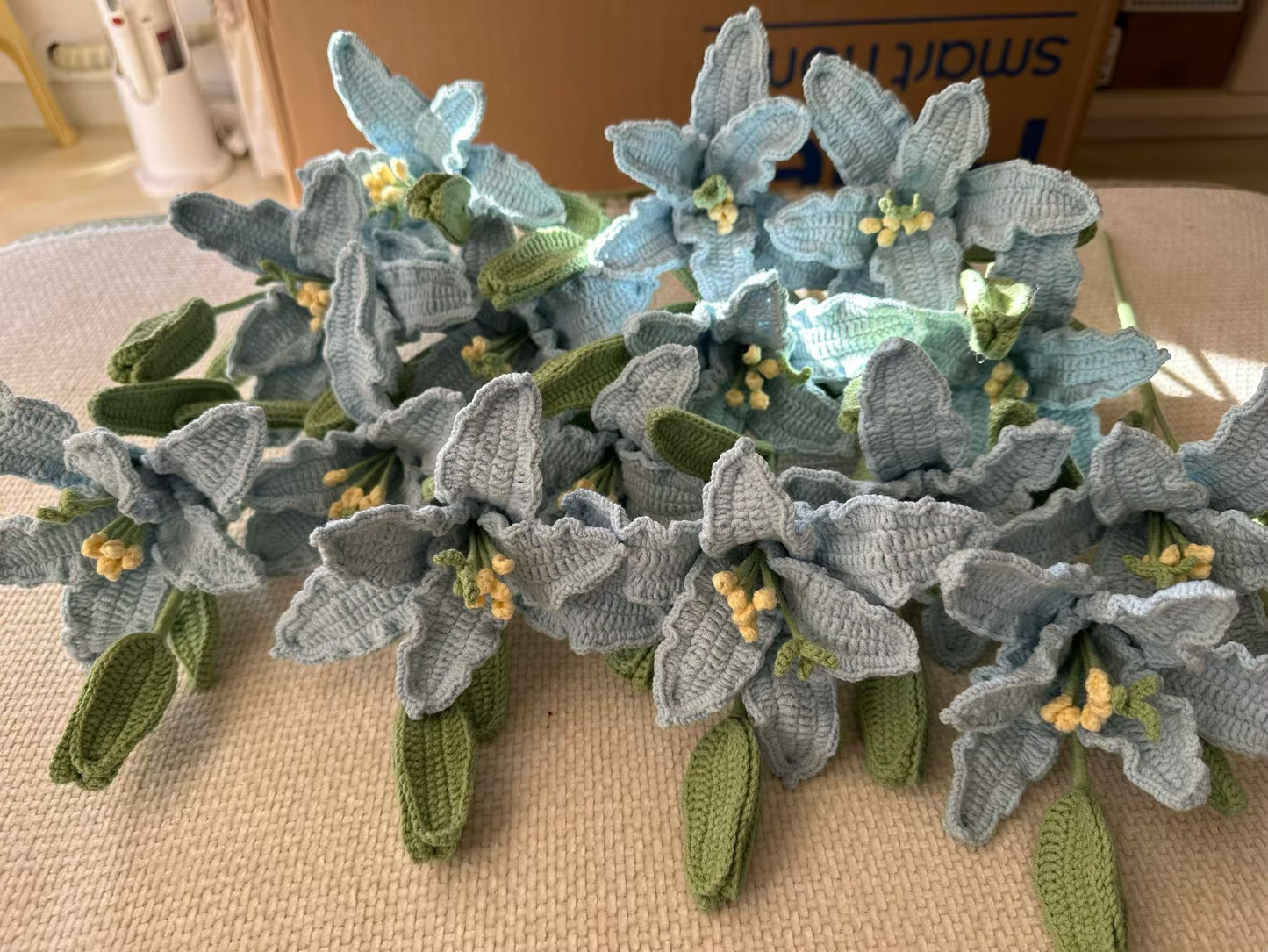 Lily with Bud Crochet Flower Stem