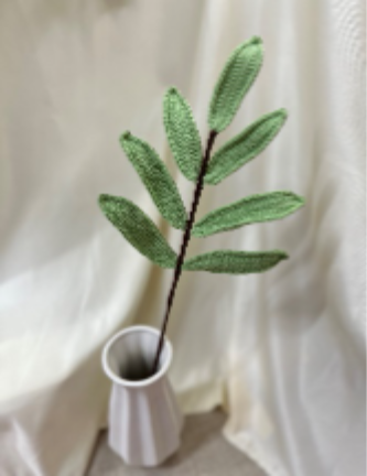 Olive Leaf Crochet Flower Stem