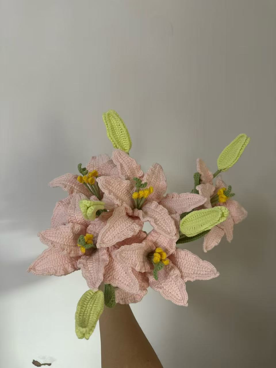 Lily with Bud Crochet Flower Stem