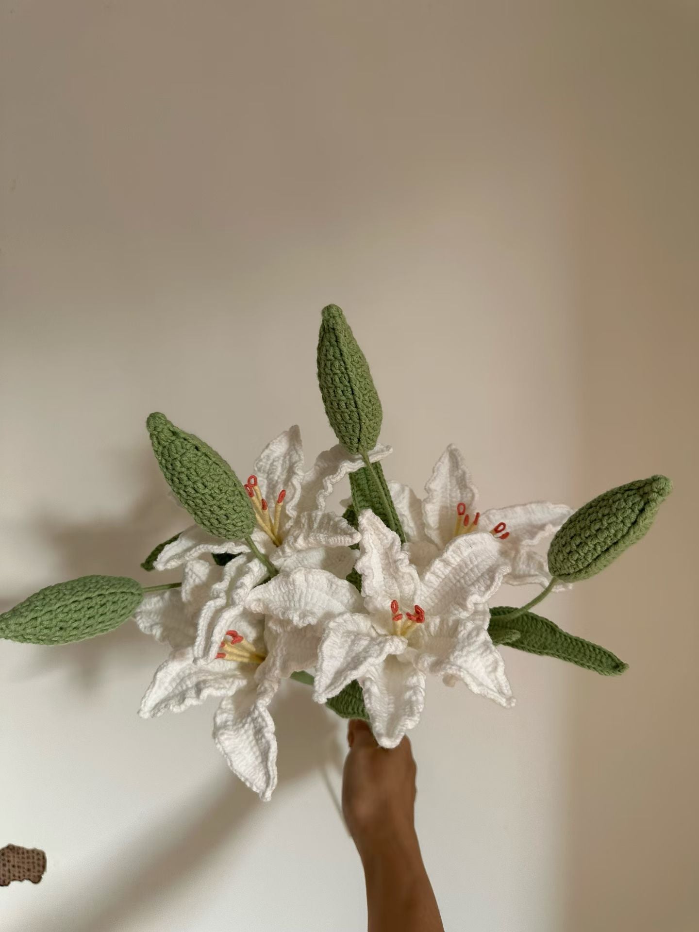 Lily with Bud Crochet Flower Stem