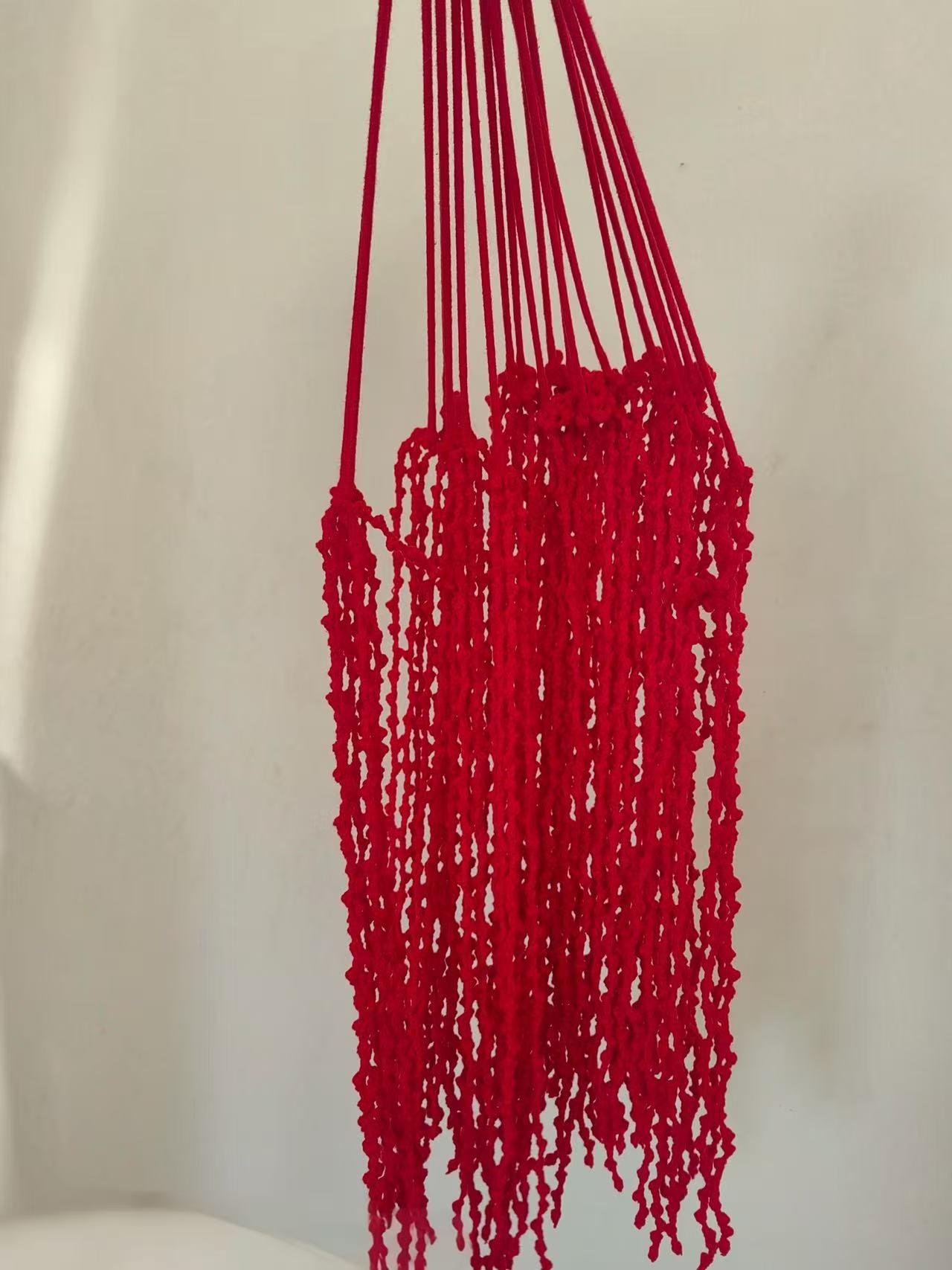 Love-Lies-Bleeding Crochet Flower Stem