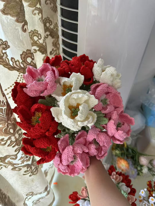 Peony Crochet Flower Stem