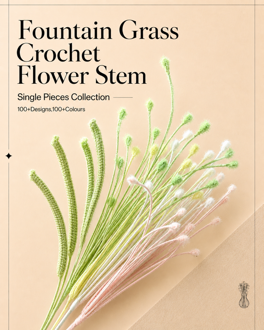 Fountain Grass Crochet Flower Stem