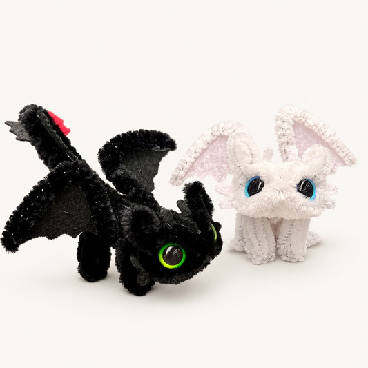 Toothless Pipe Cleaner Dragon Couple Gift Handmade Fluffy