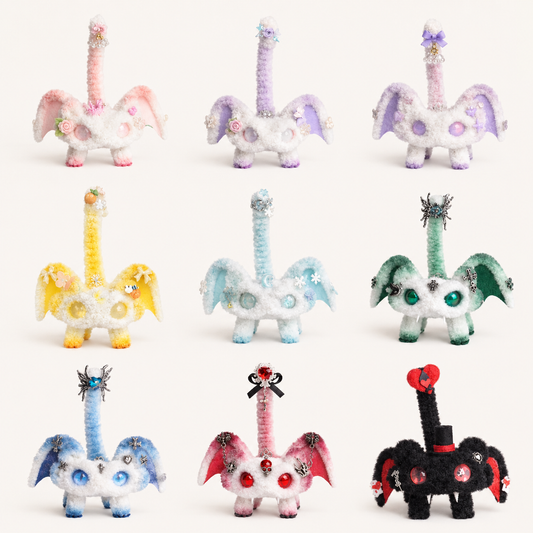 Pastel Baby Pipe Cleaner Dragon Handmade Fantasy Creature Desk Decor Gift