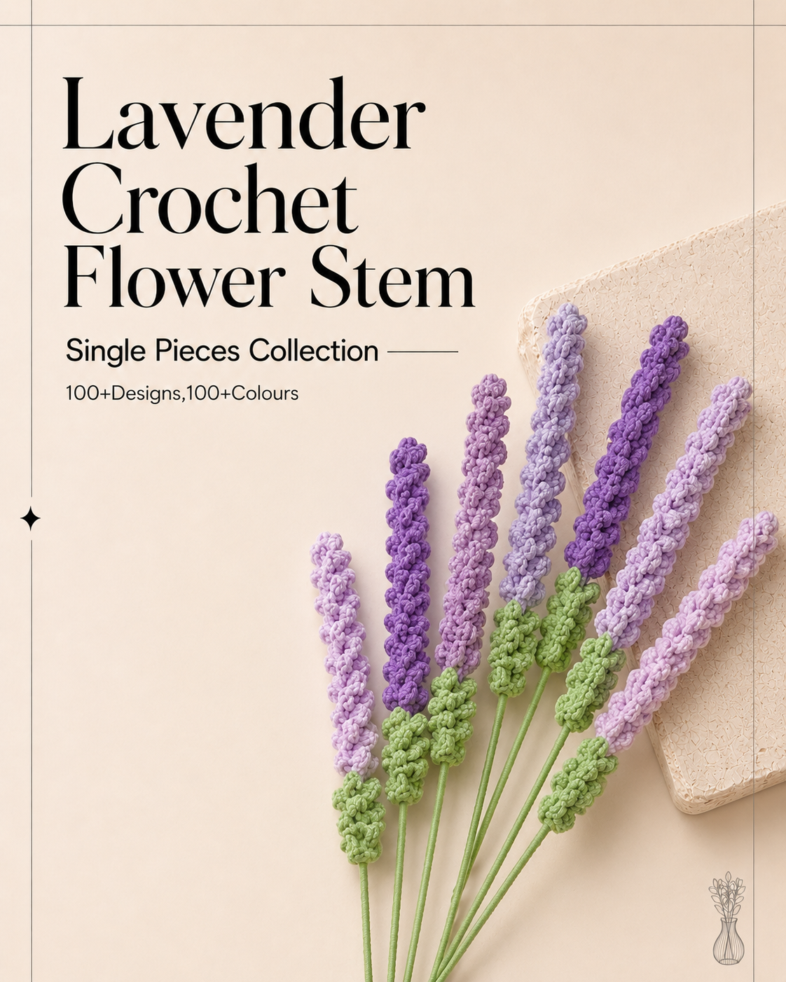 Lavender Crochet Flower Stem