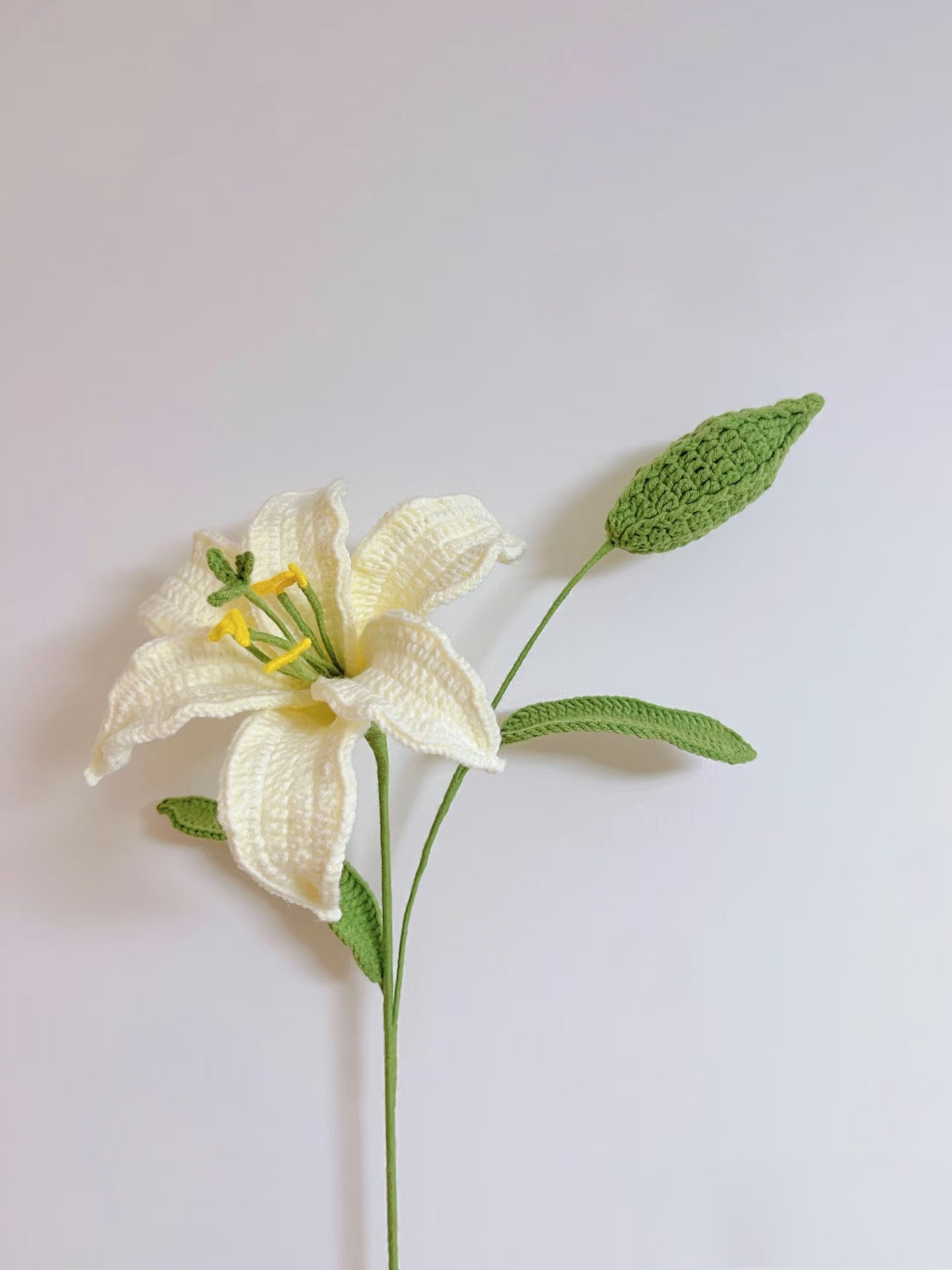 Lily with Bud Crochet Flower Stem