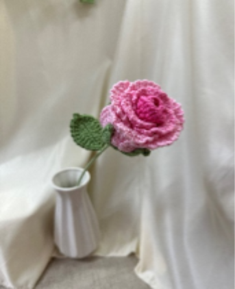 Mandala Rose Crochet Flower Stem