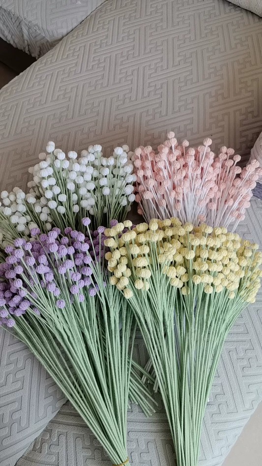 Snowberry Crochet Flower Stem