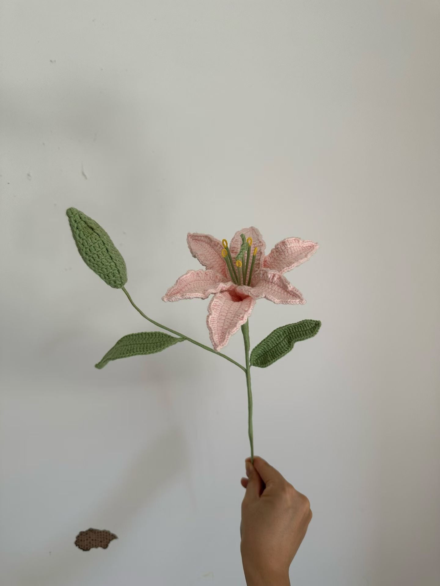 Lily with Bud Crochet Flower Stem