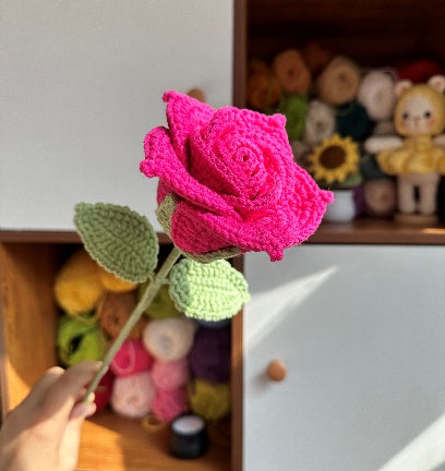 Small Thai Rose Crochet Flower Stem