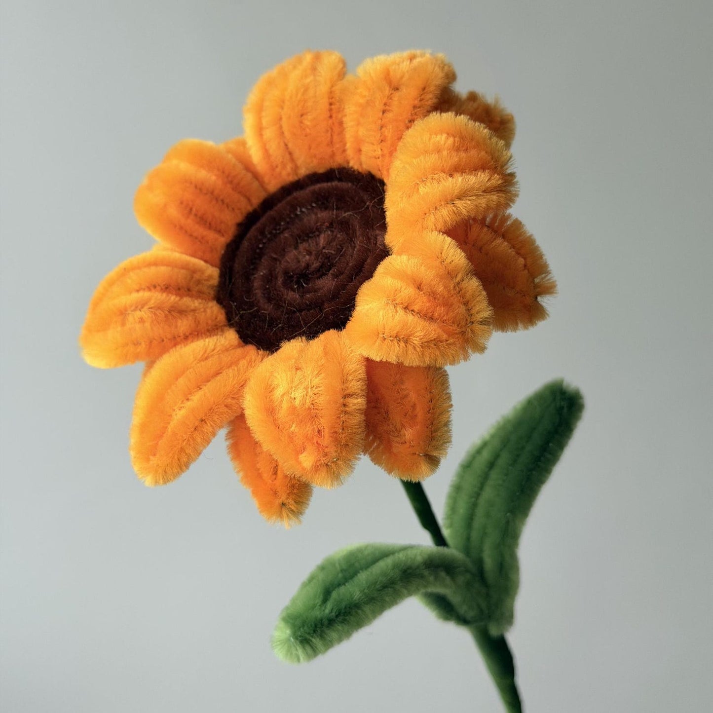 Handmade Chenille Stem Sunflower, Tinsel & Regular Finish Floral Decor