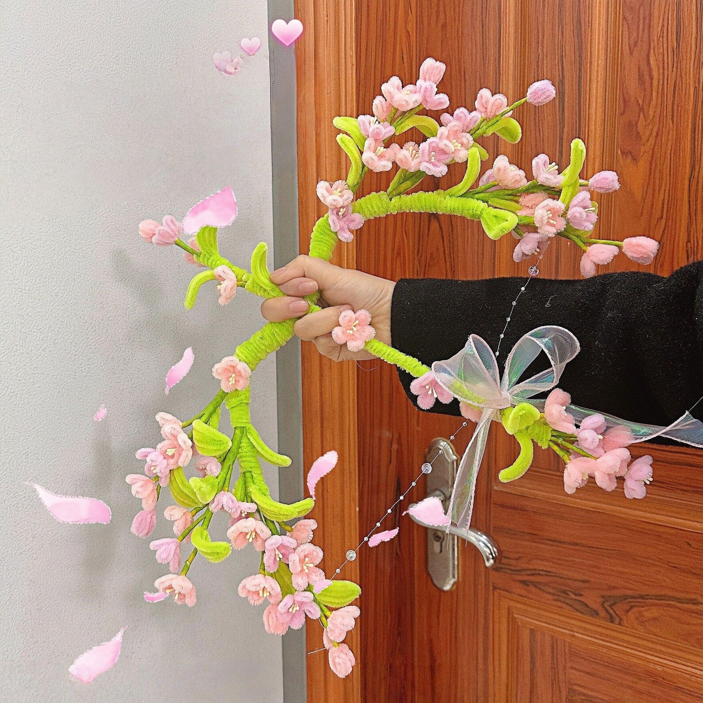 Floral Bow and Arrow, Pipe Cleaner craft, Fairy Garden Style, Fantasy Prop, Room Decor Gift, Unique Handmade Art