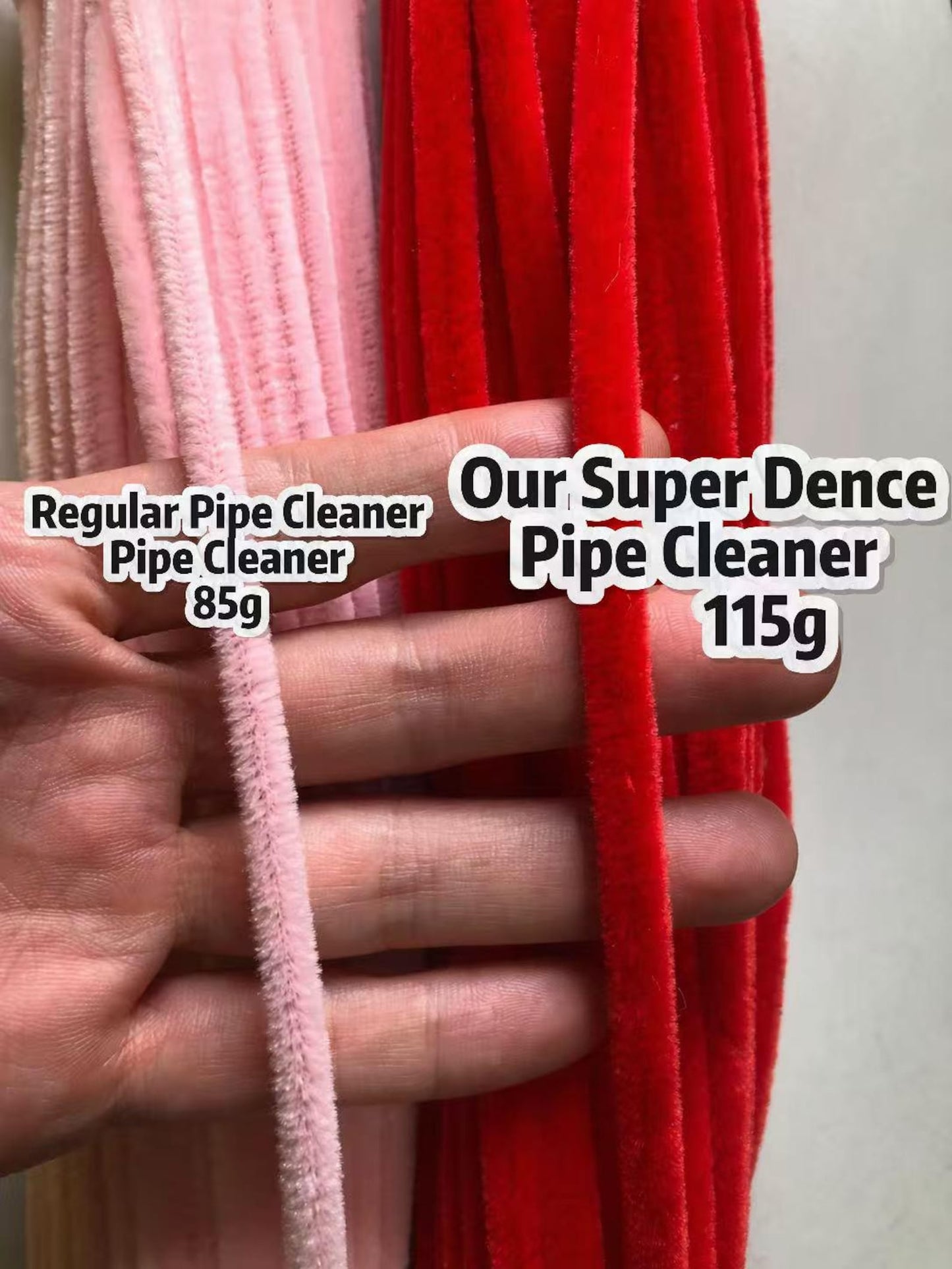 100pcs 8mm Super Dence Pipe Cleaner 30cm, DIY Flower Making Supplies Chenille Stem 104 Colors Available