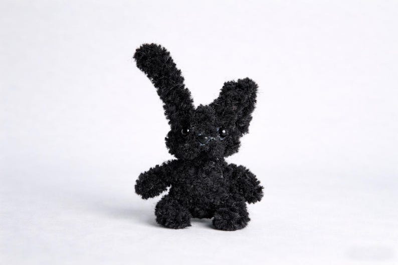 Pipe Cleaner Plush Bunny Trio Handmade Kawaii Mini Stuffed Toy Gift