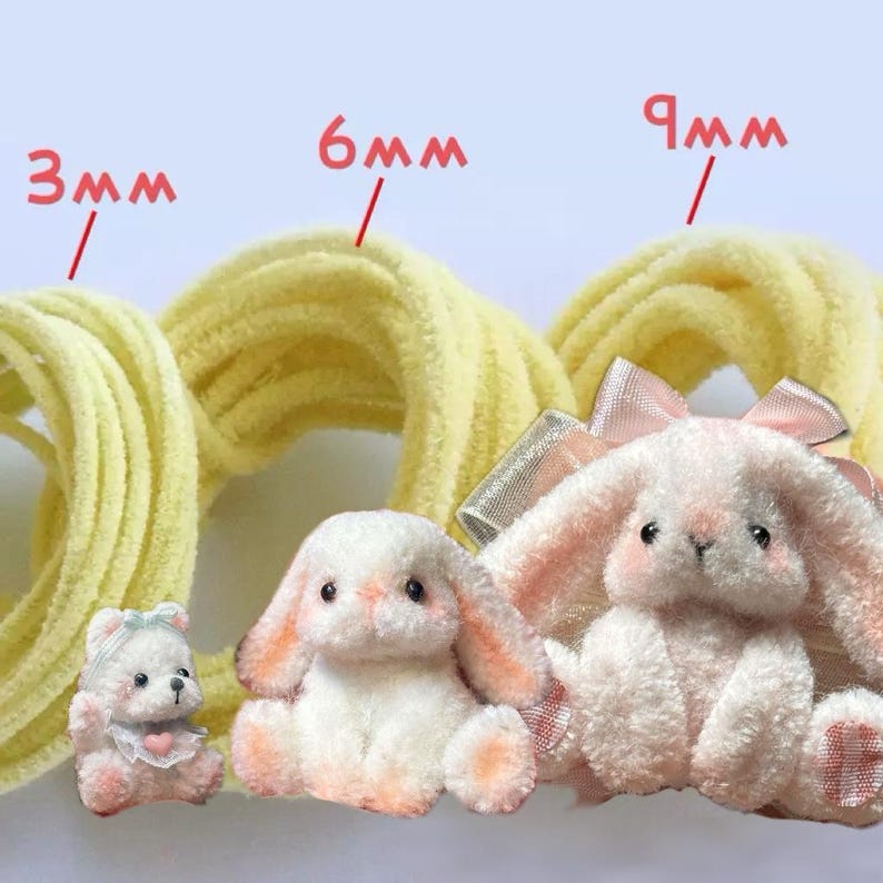 3Pcs 3mm×120cm Wool Pipe Cleaners for DIY Crafts