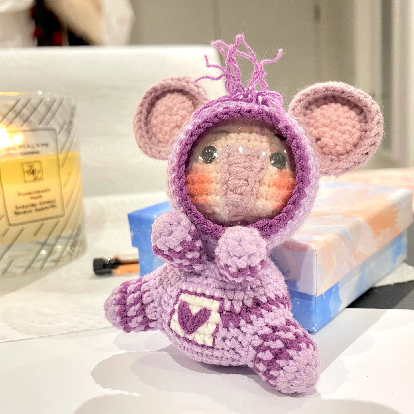 Crochet Space Animal Keyring Amigurumi Astronaut Handmade Gift