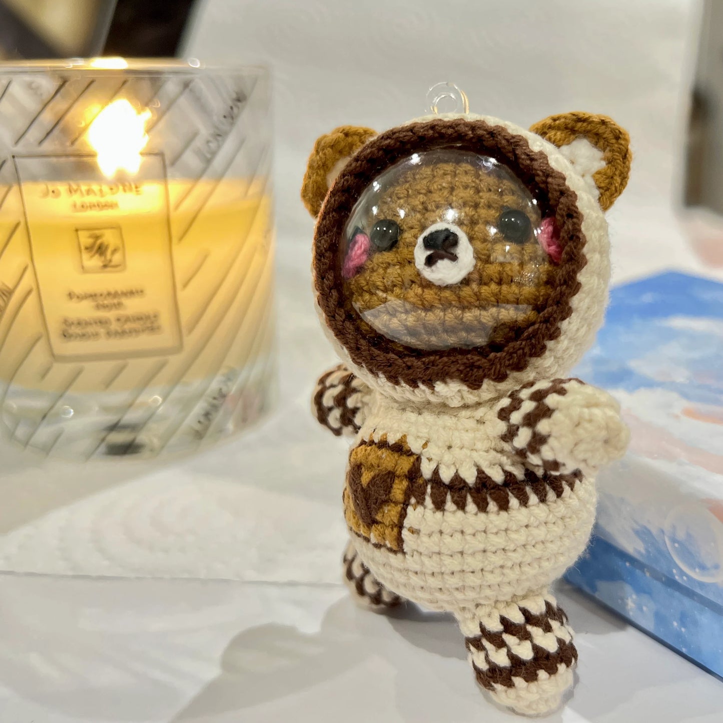 Crochet Space Animal Keyring Amigurumi Astronaut Handmade Gift