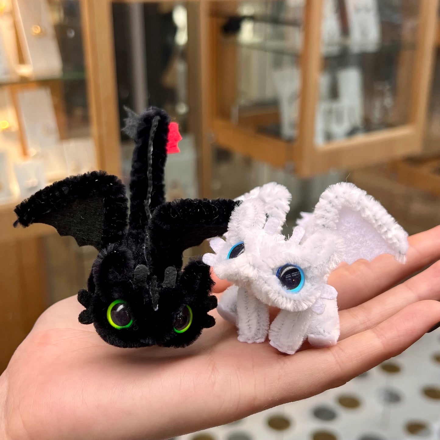 Toothless Pipe Cleaner Dragon Couple Gift Handmade Fluffy