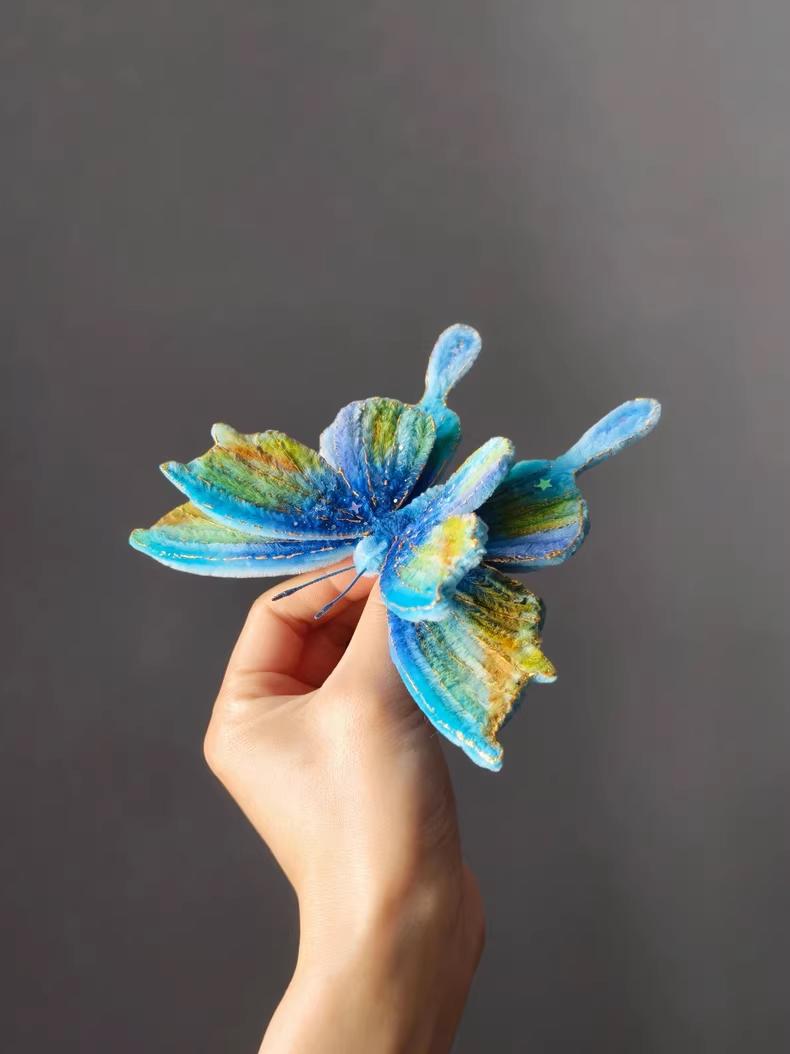 Handmade Pipe Cleaner Butterfly Brooch Custom Sizes Unique Gift