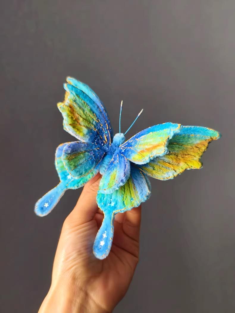 Handmade Pipe Cleaner Butterfly Brooch Custom Sizes Unique Gift