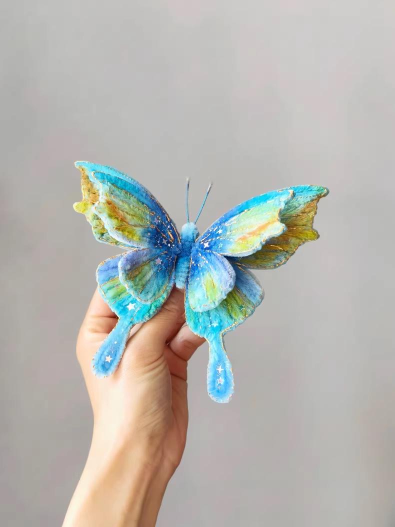 Handmade Pipe Cleaner Butterfly Brooch Custom Sizes Unique Gift