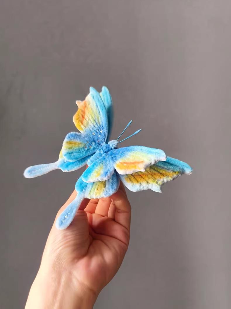 Handmade Pipe Cleaner Butterfly Brooch Custom Sizes Unique Gift