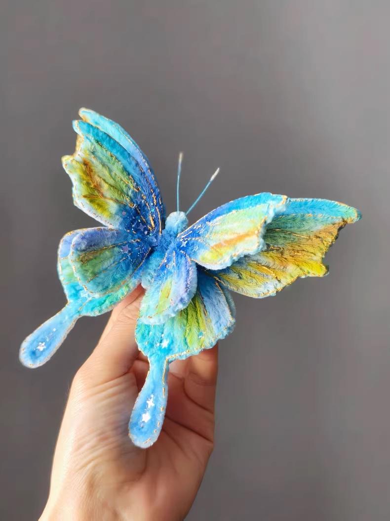 Handmade Pipe Cleaner Butterfly Brooch Custom Sizes Unique Gift