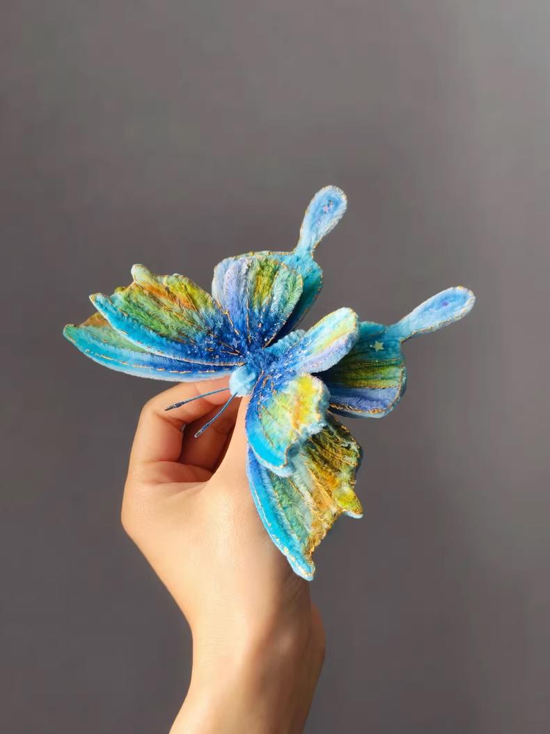 Handmade Pipe Cleaner Butterfly Brooch Custom Sizes Unique Gift