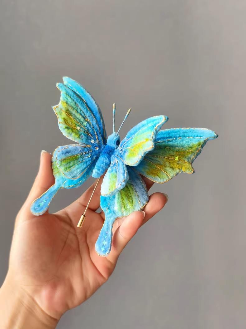 Handmade Pipe Cleaner Butterfly Brooch Custom Sizes Unique Gift