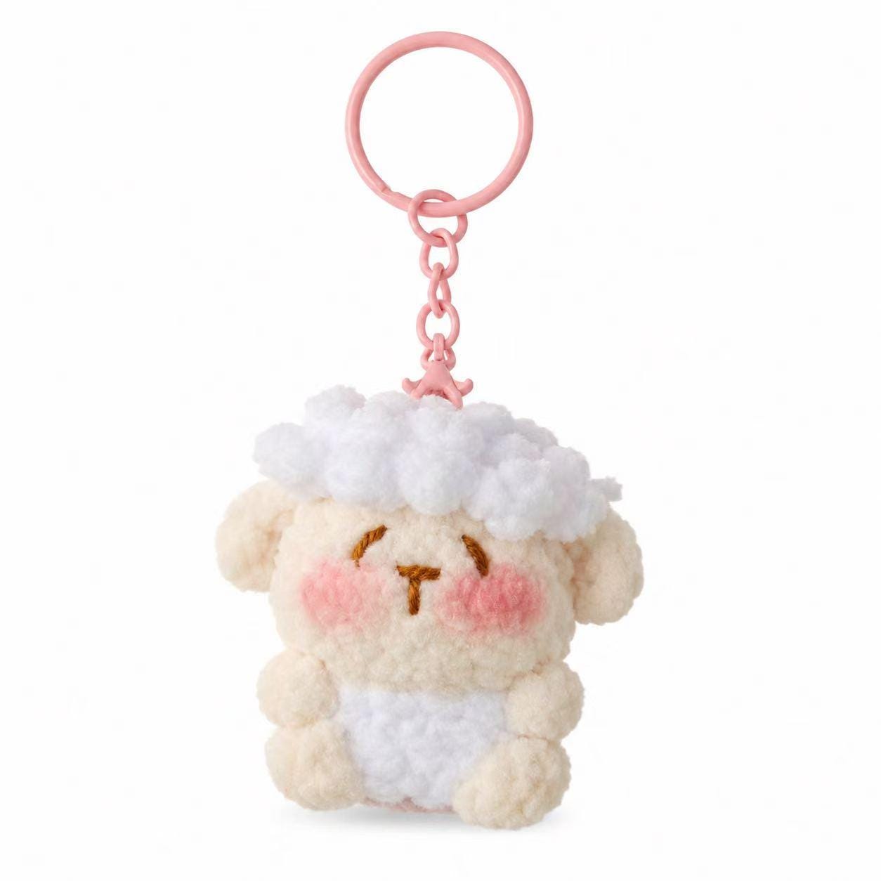 Crochet Little Sheep Keychain, Handmade Gummy Plush Character Charm, Cute Bag Accessory, Kawaii Gift