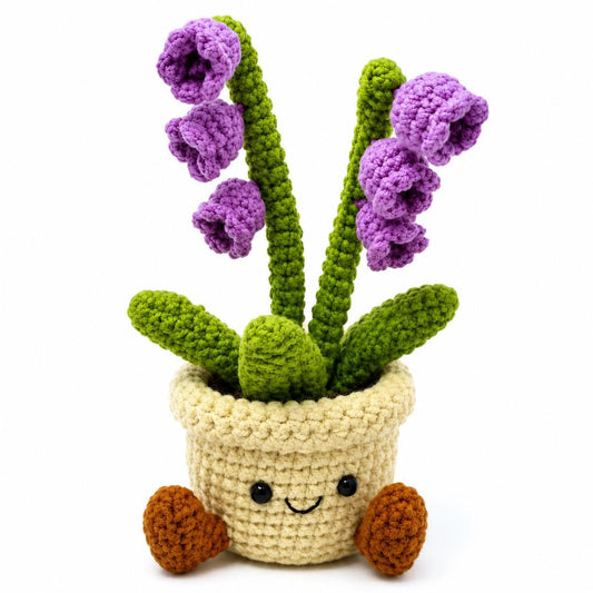 Crochet Small Lily of the Valley Pot, Handmade Yarn Plant, Cute Crochet Plant Decor, Botanical Gift, Home Decoration