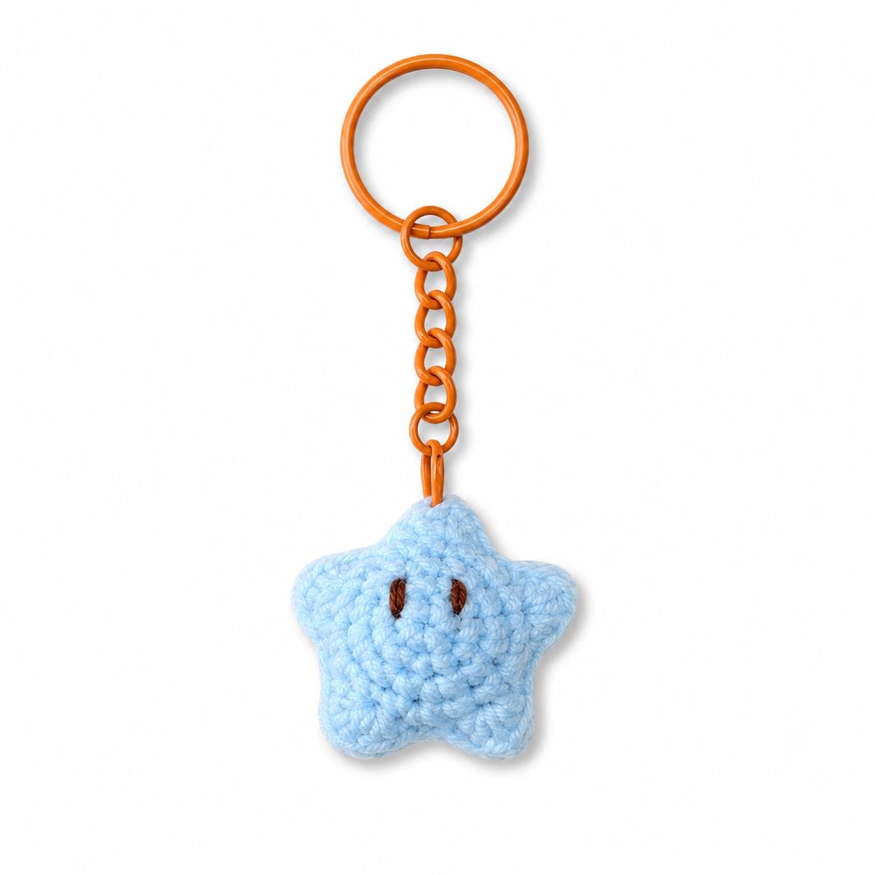 Cute Gummy Style Star Crochet Keychain, Crochet Plush Character Charm, Handmade Bag Accessory, Kawaii Gift Keyring