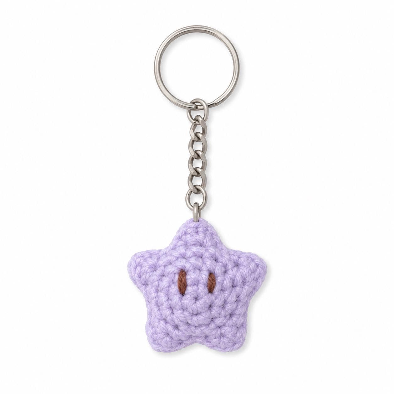 Cute Gummy Style Star Crochet Keychain, Crochet Plush Character Charm, Handmade Bag Accessory, Kawaii Gift Keyring