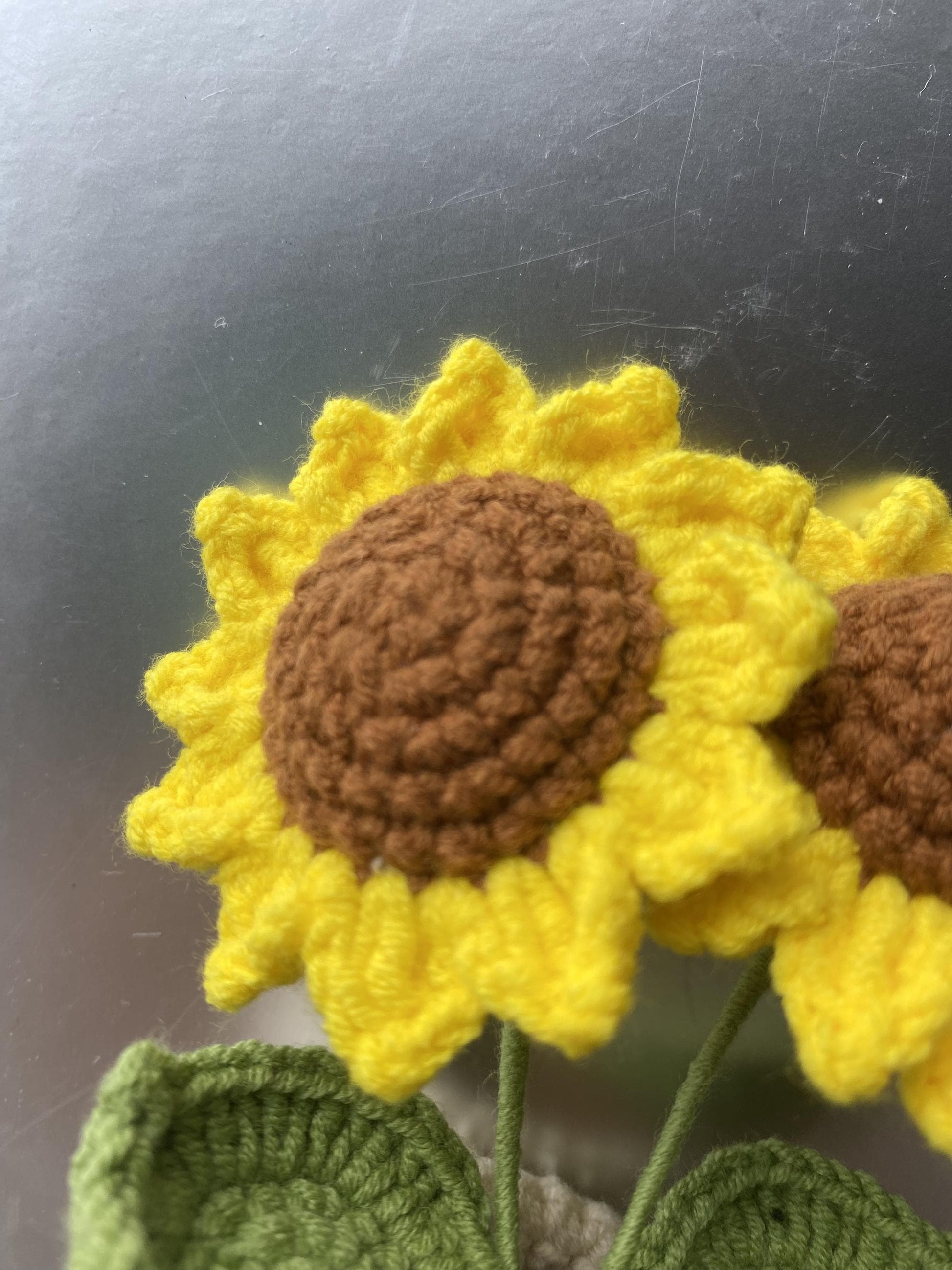Crochet Small Sunflower Smile Pot, Handmade Yarn Flower Plant, Cute Crochet Plant Decor, Botanical Gift, Home Decoration