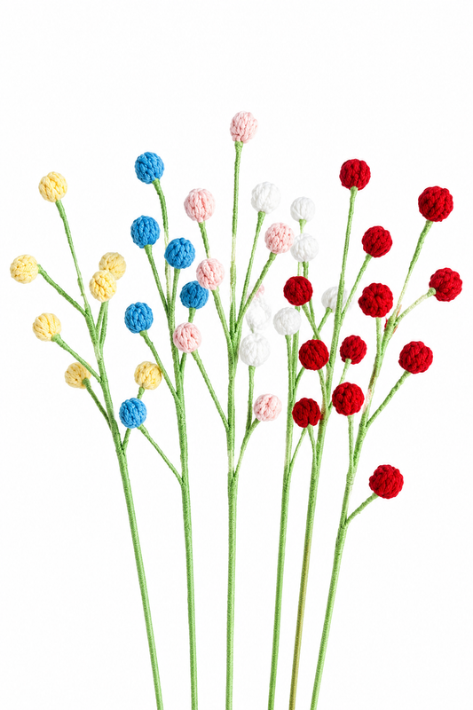 Snowberry Crochet Flower Stem CF-046