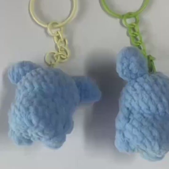 Cute Gummy Style Elephant Keychain, Crochet Plush Animal Charm, Handmade Bag Accessory, Kawaii Elephant Keyring Gift